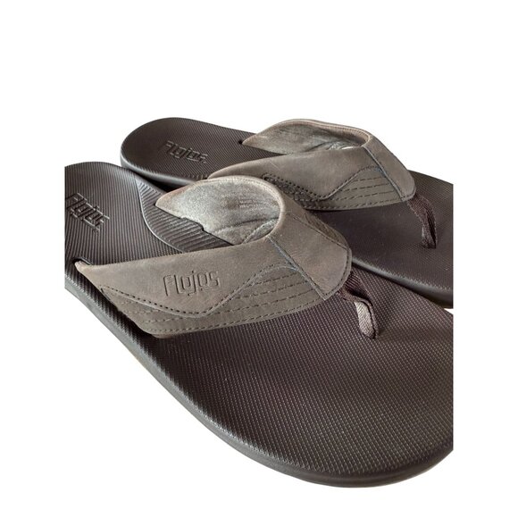 Flojos Men's Jorge 2.0 Faux Leather Arch Support Flip Flops Brown Size 11 - Picture 6 of 8